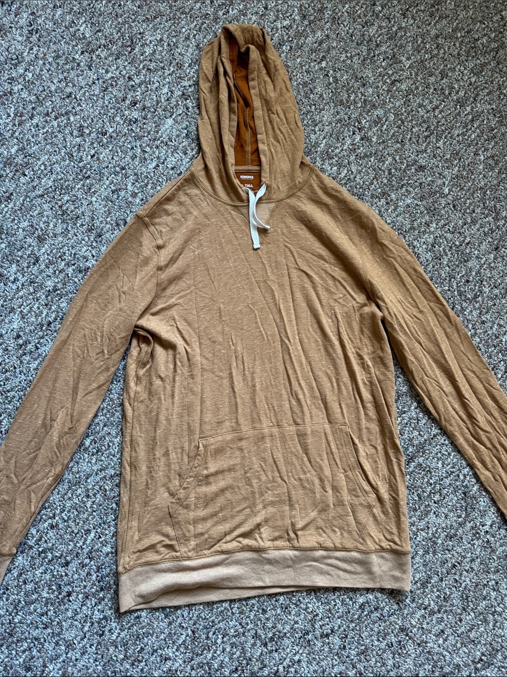 Sonoma Men's Light Brown Hooded Sweatshirt